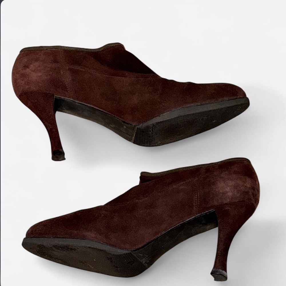 Stuart Weitzman Dark Brown Suede Heels